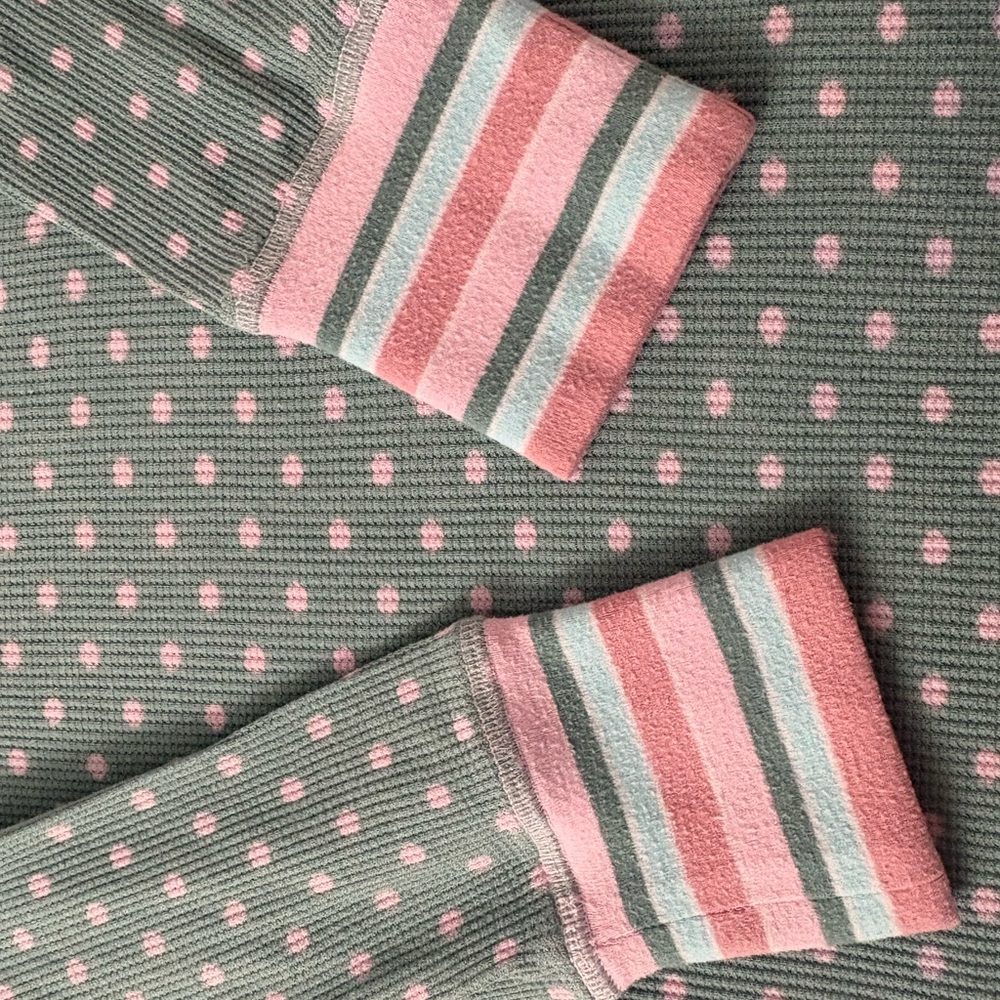 Women’s Medium Matilda Jane Polka Dot Pajama Set - Green and Pink - Picture 4 of 5